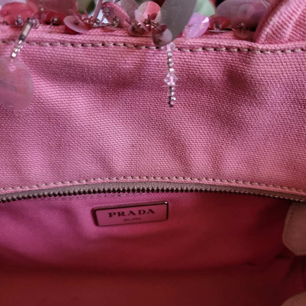 Prada Pink Basket Bag with Sequin Details - Picture 8 of 13